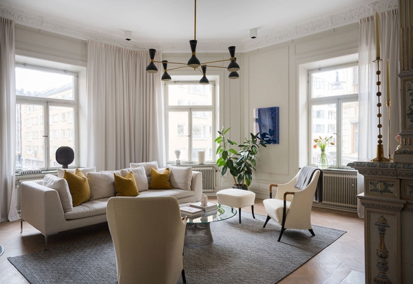Просторная и элегантная квартира в Стокгольме