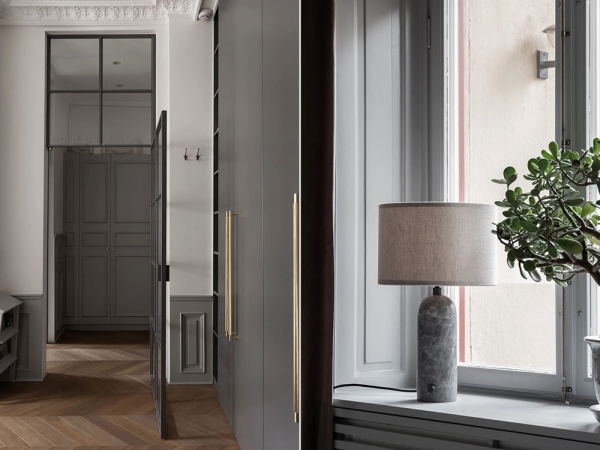 Классический настенный декор и современная мебель: элегантная квартира в Стокгольме