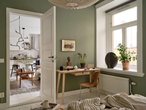 Приятный свежий интерьер небольшой квартиры в Швеции (47 кв. м)