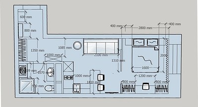 Как в маленькой студии 32 кв. м удалось организовать спальню и кухню-гостиную? Реальный пример  | ivd.ru